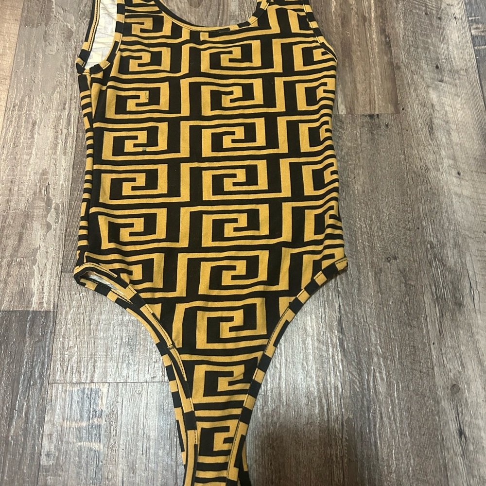 Black and Gold Geometric Tank Top